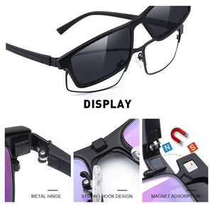 5 In 1 Sunglasses Set UV400 Polarized Magnetic Clip