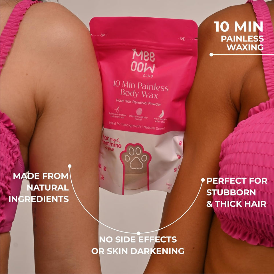 Bare Anatomy - Meow Body Hair Removal Wax Powder + Peeling Foot Mask COMBO