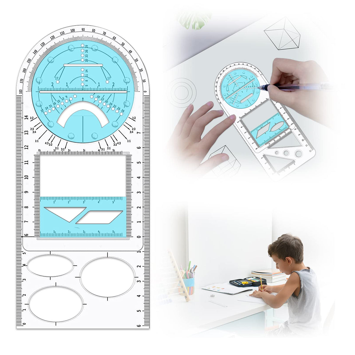 Geometry Ruler Simple Multifunctional Geometry Ruler | – PKEmart