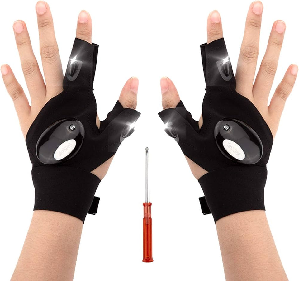 Fingerless LED Flash Light Gloves
