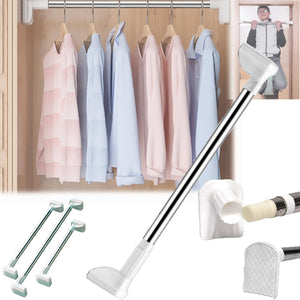 Up To 170CM Long Shower Curtain Rod Adjustable Stainless Steel Tension Pole Anti Telescopic Rod for Bathroom Window Wardrobe