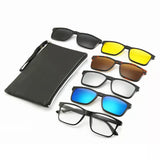 5 In 1 Sunglasses Set UV400 Polarized Magnetic Clip