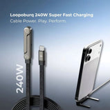 240W Super Fast Charging Flat Nylon Stand Cable With Adjustable Wings