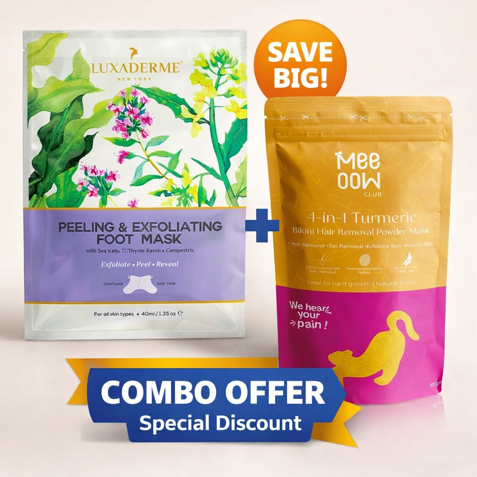 Bare Anatomy - Meow Body Hair Removal Wax Powder + Peeling Foot Mask COMBO