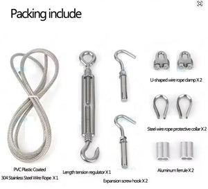 3m/10ft Clothesline Plastic Coated 304 Stainless Steel Wire Rope