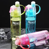 2 in 1 Drink and Mist Water Bottle, Sports Spray Water Bottle Straw Outdoor Bicycle