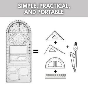 Multifunctional Geometry Ruler | PACK OF TWO