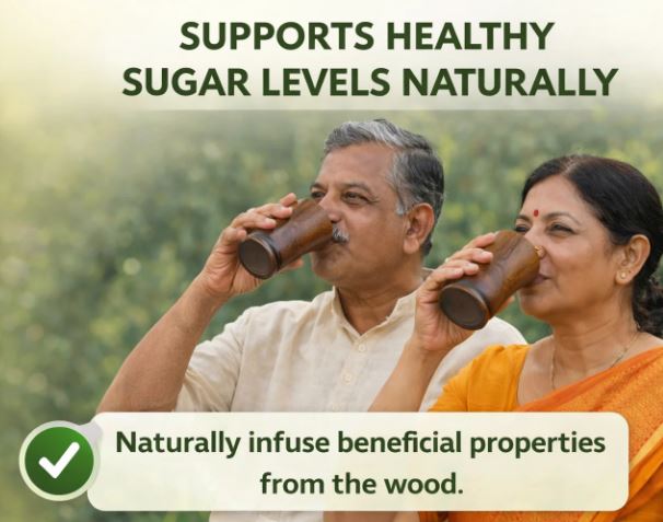 🌿 Vijaysar Wooden Sugar Control Glass ✨